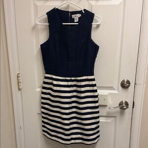Vineyard Vines Navy and Cream Striped Mini Dress